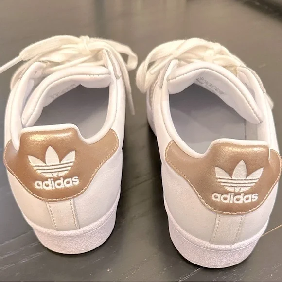 Adidas superstar shell toe white gold stripes size 7 - Picture 6 of 10
